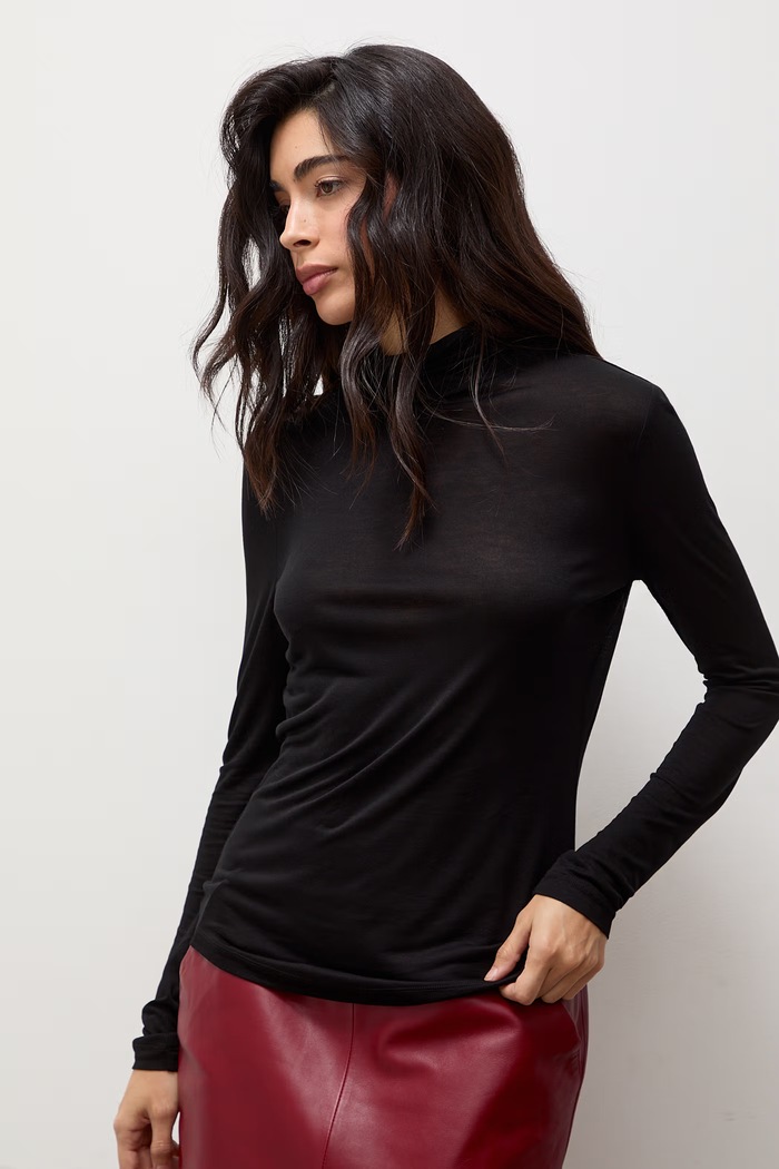 Longsleeve damski z wiskozy Answear.LAB ALANA.tok czarny