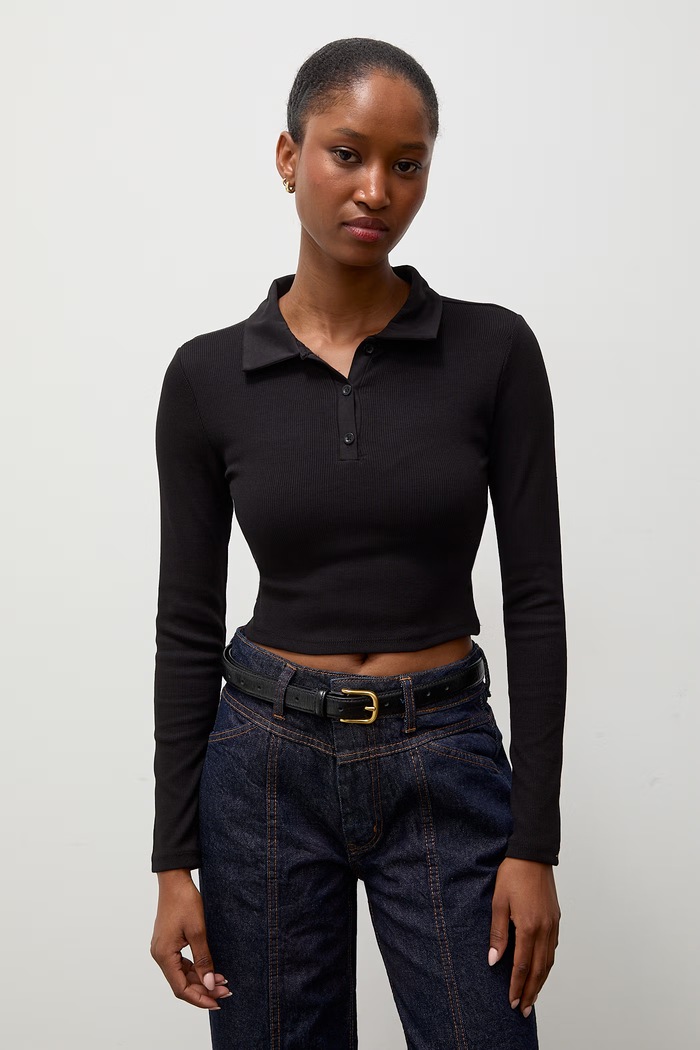 Longsleeve damski bawełniany z elastanem Answear.LAB sng.kr.4.tok czarny