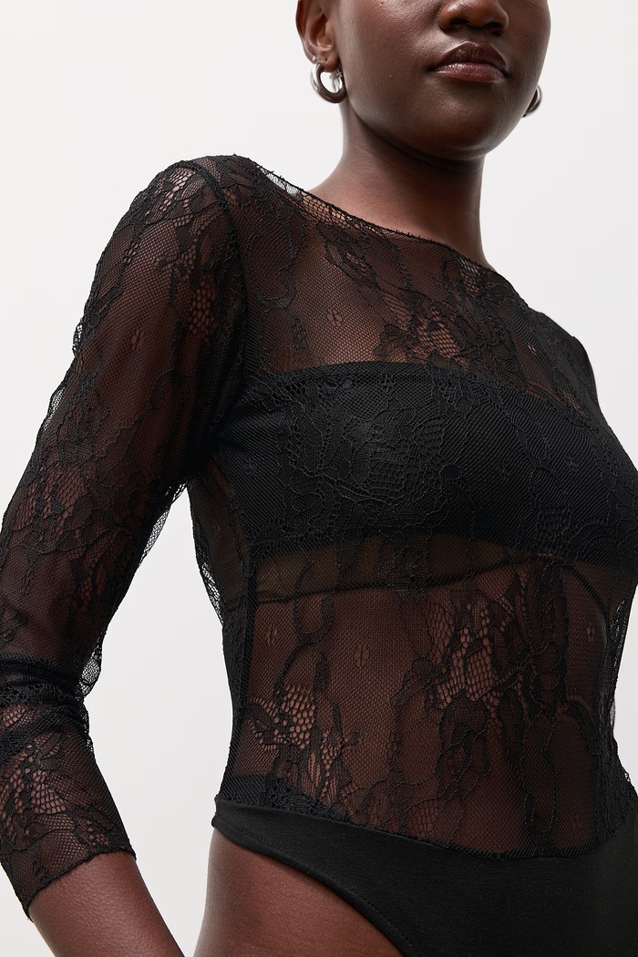 Body damskie koronkowe Answear.LAB BD1708.ijr czarny