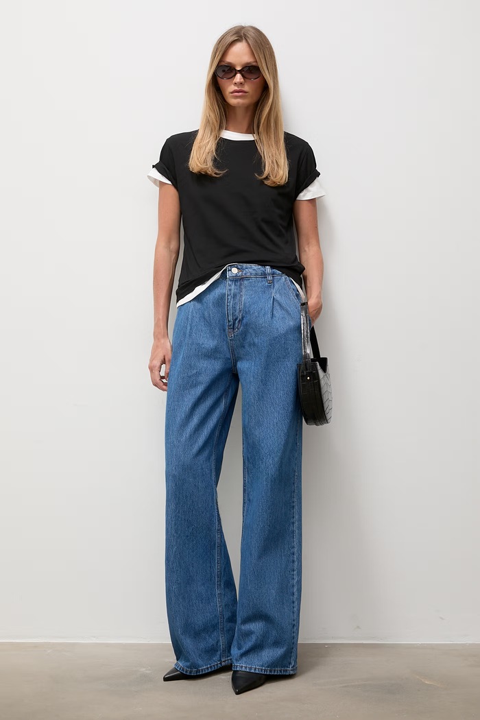 Answear.LAB T-shirt basic damski bawełniany z elastanem Z206 czarny WA26