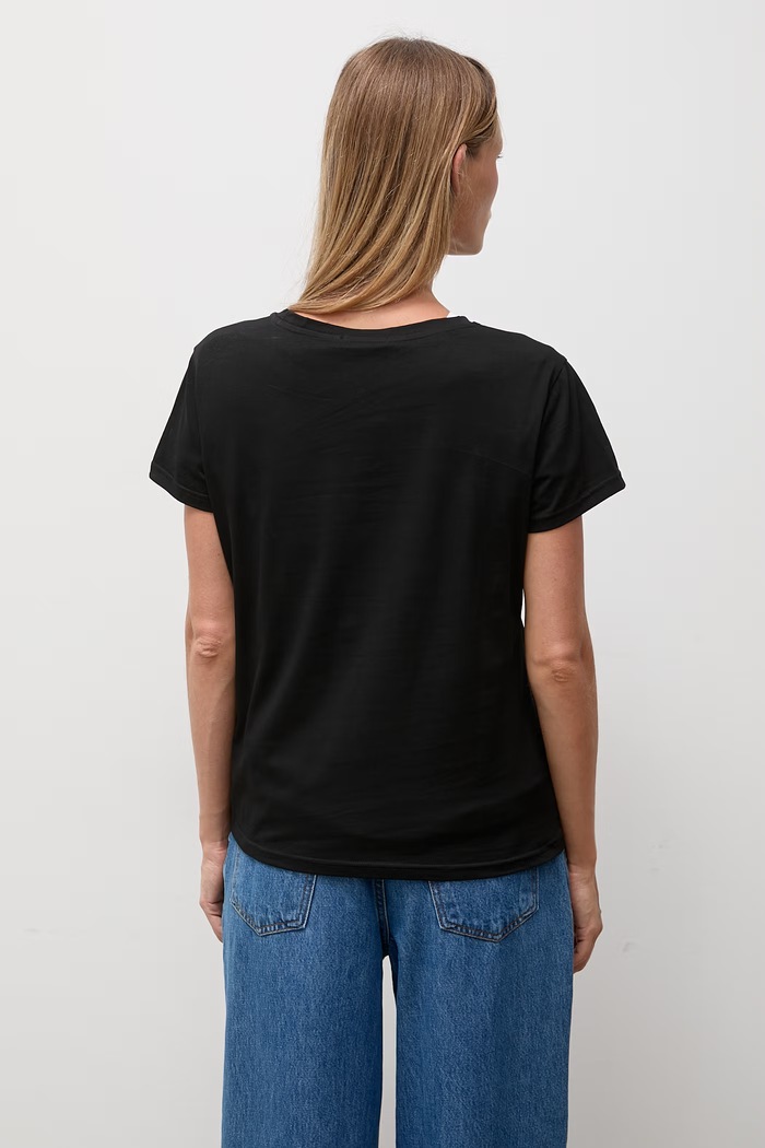 Odzież Answear.LAB T-shirt basic damski bawełniany z elastanem Z206 czarny