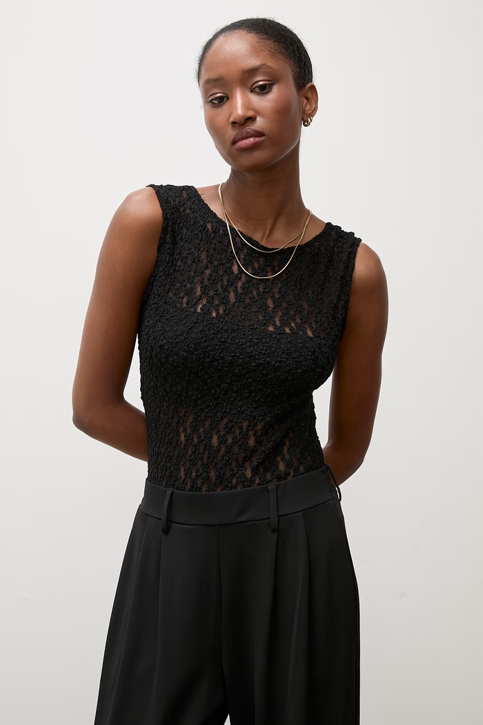 Answear.LAB body damskie koronkowe 93017 czarny