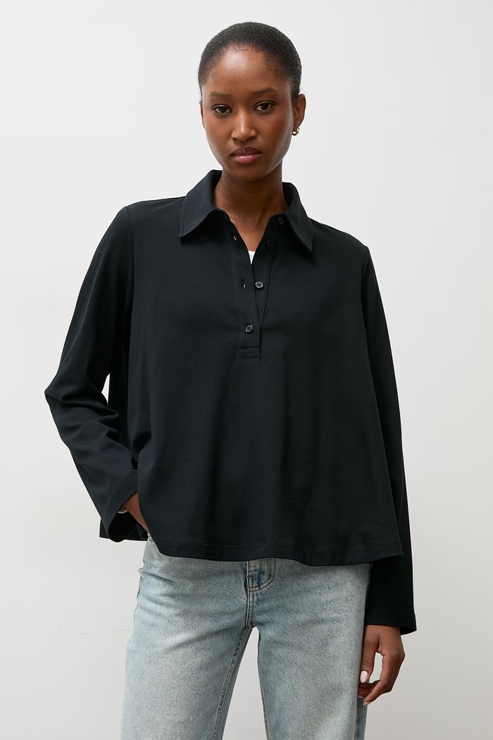Answear.LAB longsleeve damski bawełniany czarny ADORIA.tok