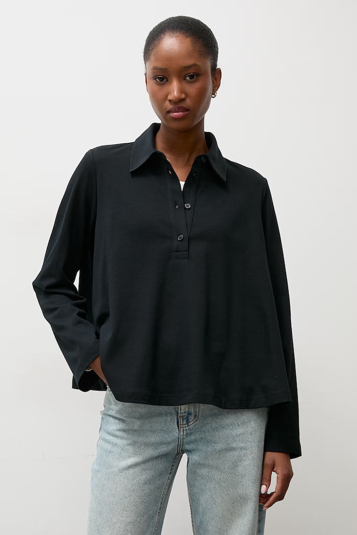 Answear.LAB longsleeve damski bawełniany czarny ADORIA.tok