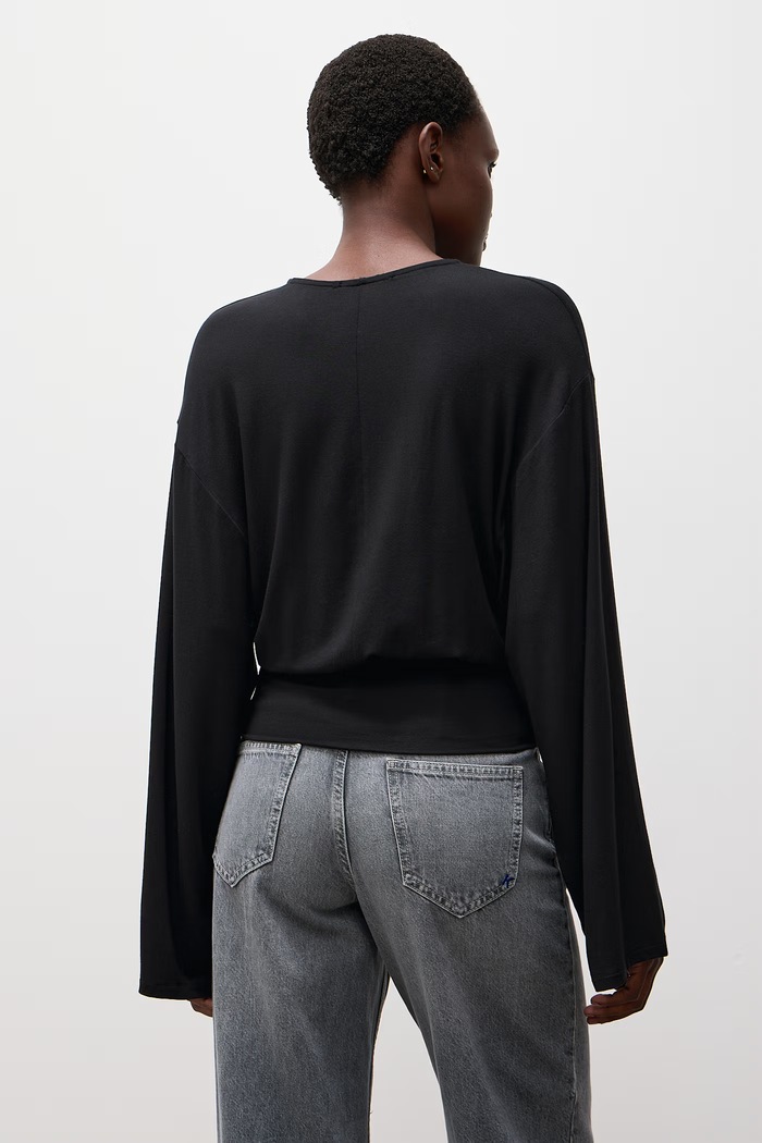 Odzież Answear.LAB Longsleeve damski z modalem 17020.tok czarny
