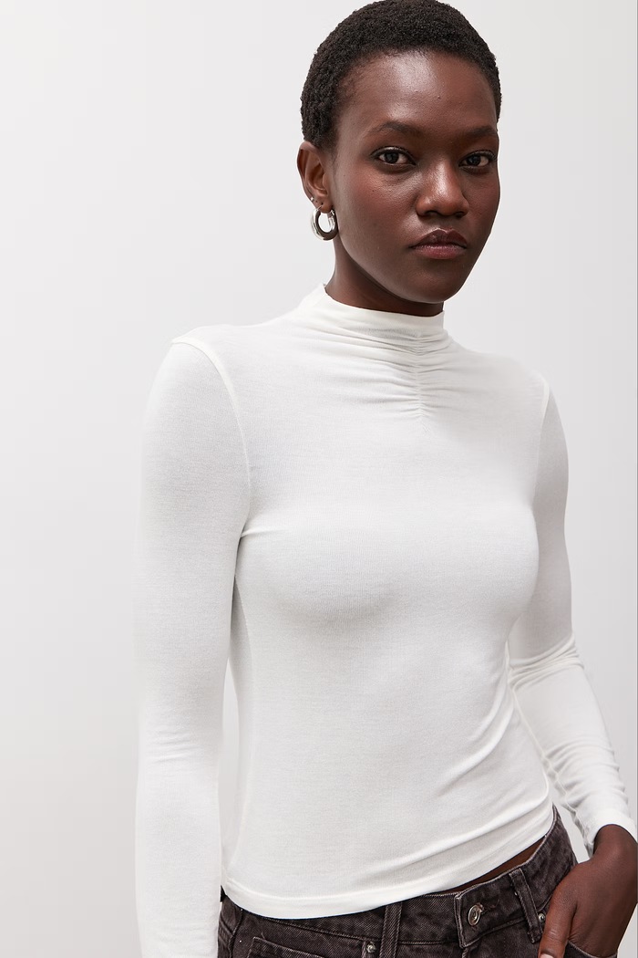 Longsleeve damski z modalu Answear.LAB 17161.tok beżowy