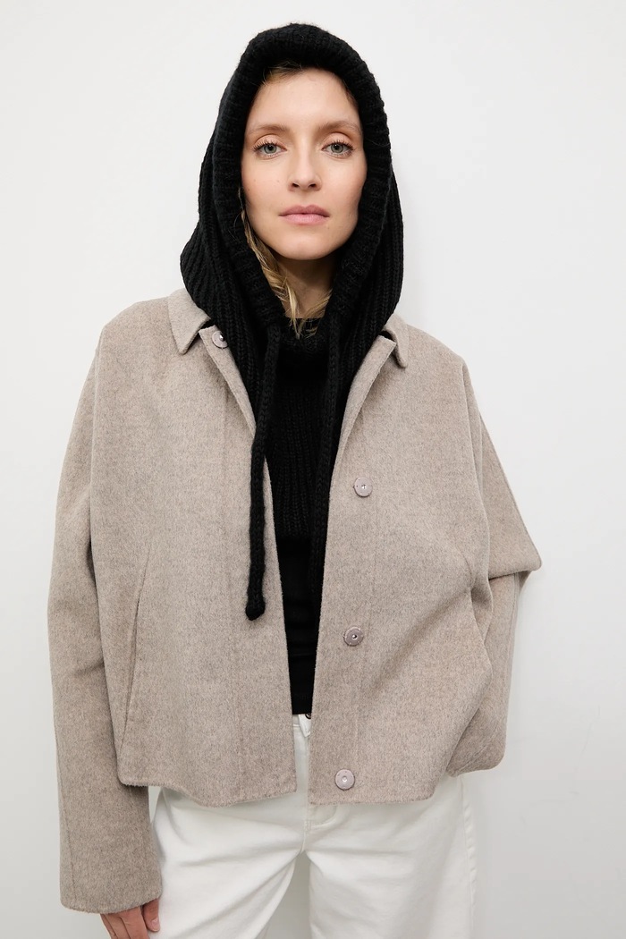 Kaptur damski z wełną merino Answear.LAB WA25-CAD000 | 2311303 czarny