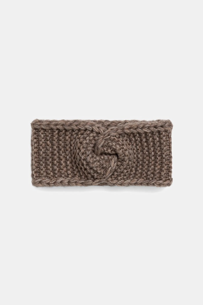 Answear.LAB Opaska na głowę damska z wełną merino WA25-CAD003 | 2305005 beżowy WA26