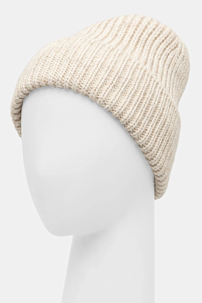 Akcesoria Answear.LAB Czapka beanie damska z dodatkiem wełny WA25-CDD001 beżowy