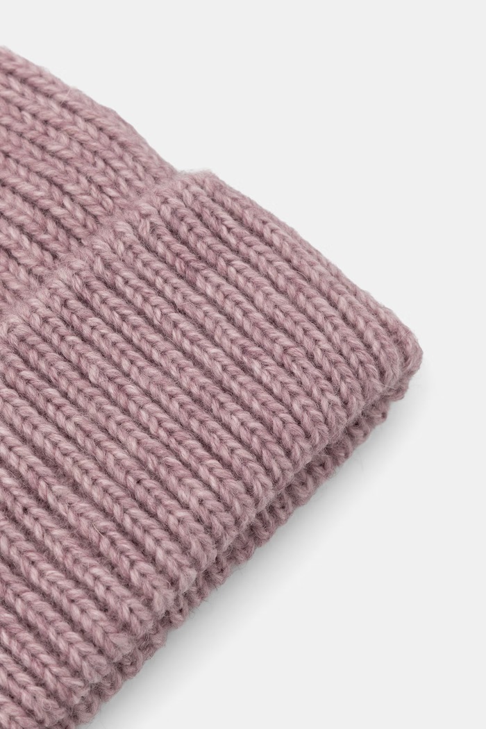 Akcesoria Answear.LAB Czapka beanie damska z dodatkiem wełny WA25-CDD001 fioletowy