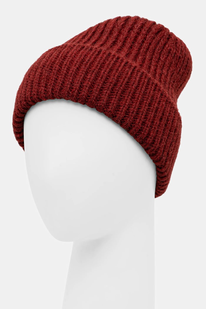 Akcesoria Answear.LAB Czapka beanie damska z dodatkiem wełny WA25-CDD001 czerwony
