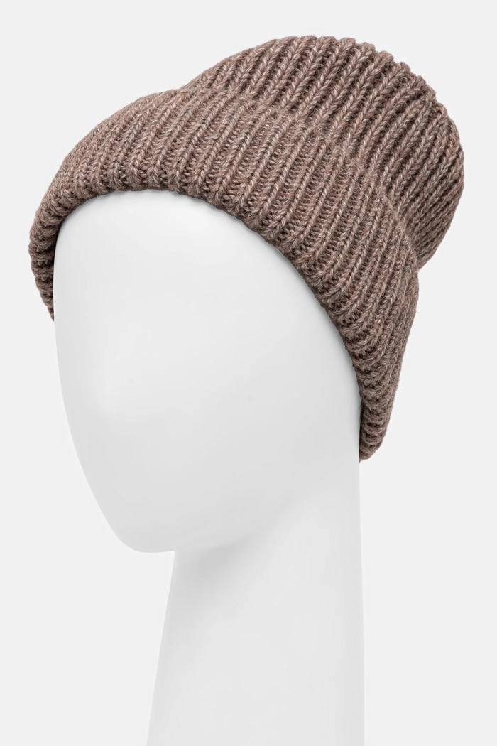 Akcesoria Answear.LAB Czapka beanie damska z dodatkiem wełny WA25-CDD001 brązowy