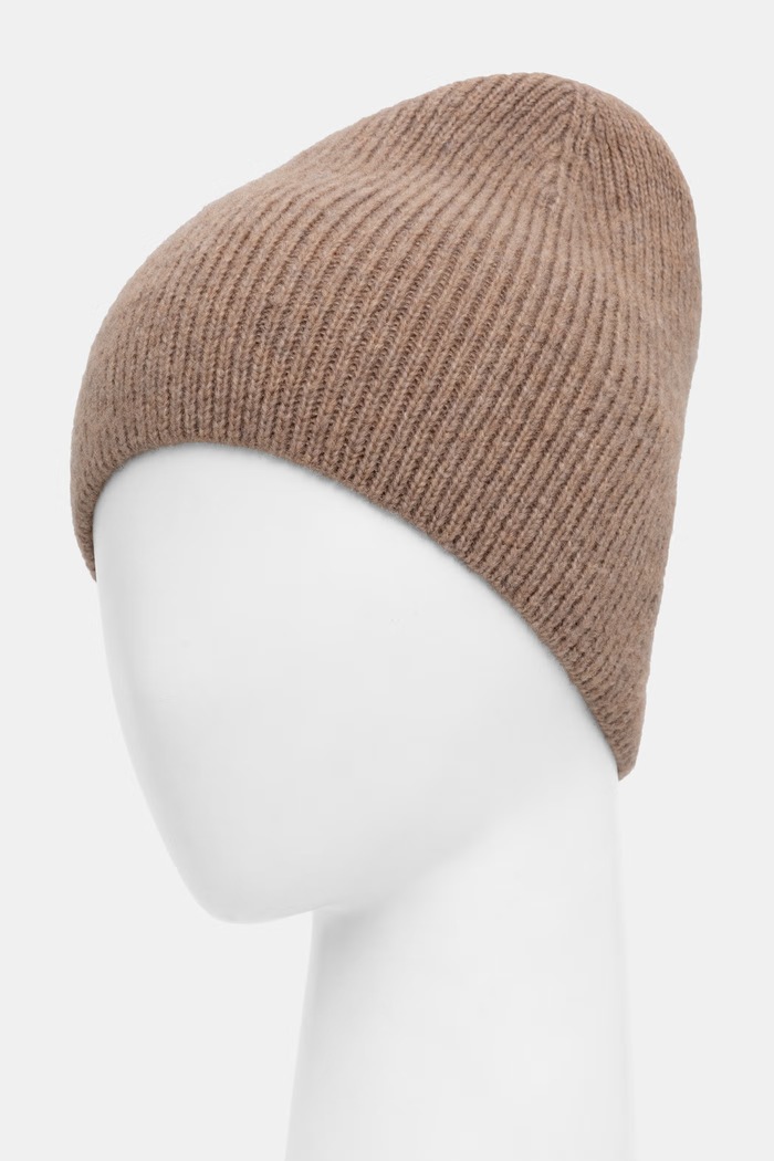 Czapka damska z wełną merino Answear.LAB 2311775 brązowy