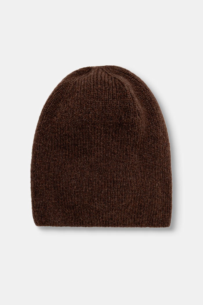 Answear.LAB Czapka damska z wełną merino 2311775 brązowy WA26