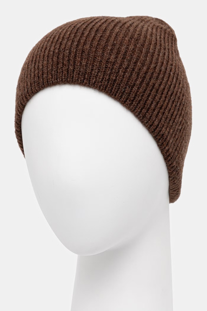 Czapka damska z wełną merino Answear.LAB 2311775 brązowy