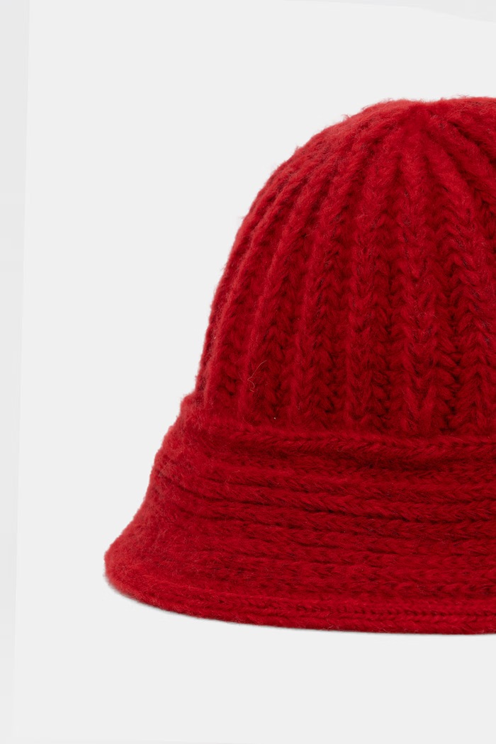 Akcesoria Answear.LAB Czapka damska z wełną merino 2511025 czerwony