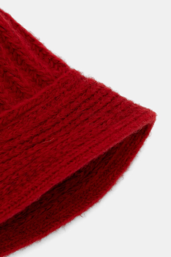 Czapka damska z wełną merino Answear.LAB 2511025 czerwony