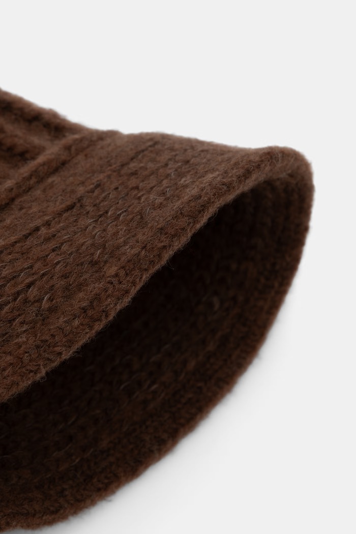Czapka damska z wełną merino Answear.LAB 2511025 brązowy