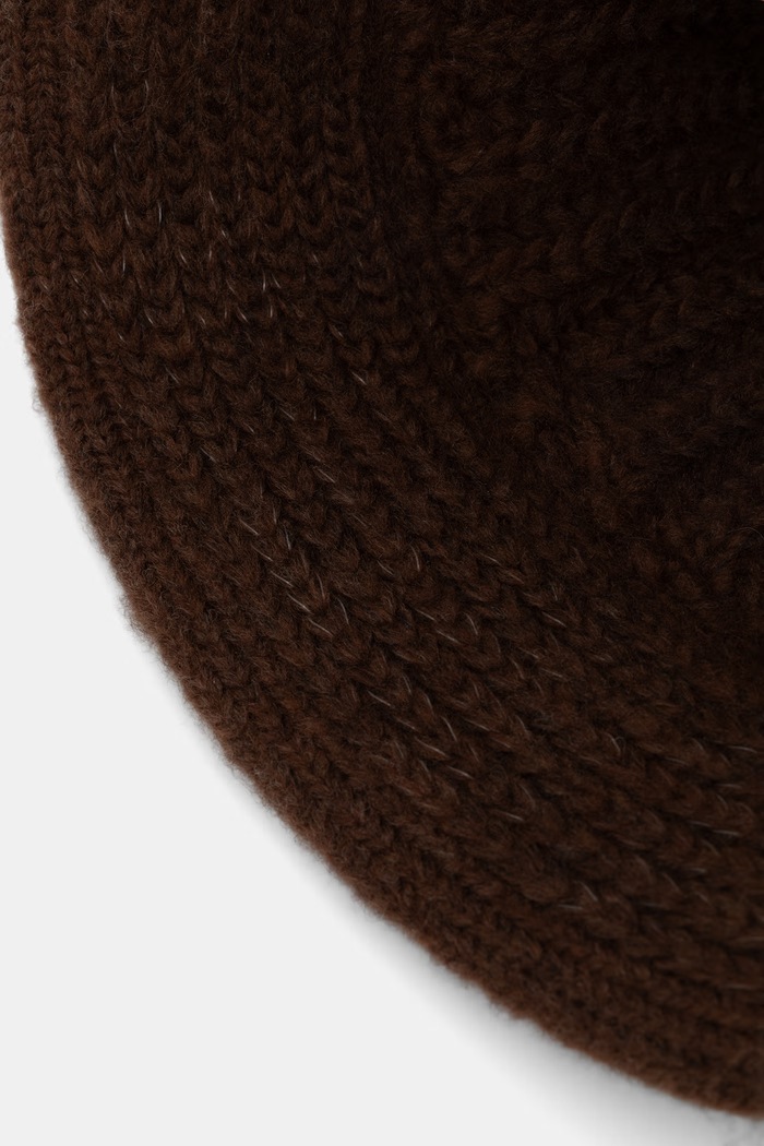 Czapka damska z wełną merino Answear.LAB brązowy 2511025