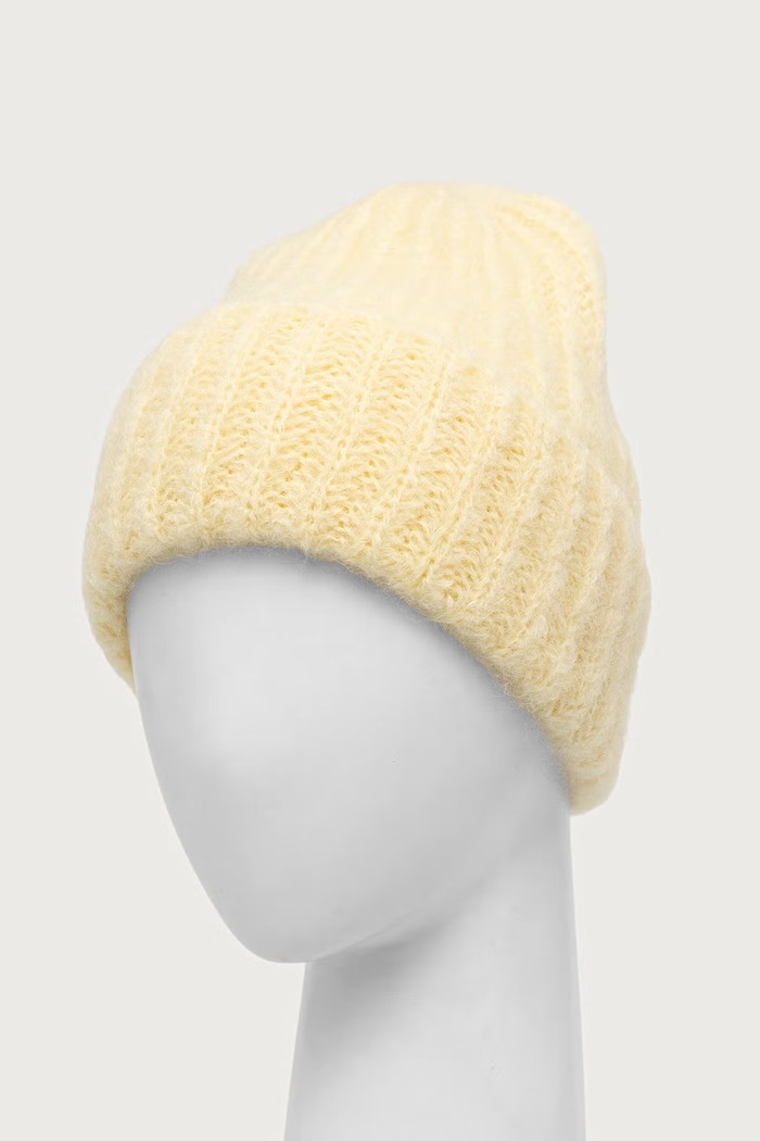 Akcesoria Answear.LAB Czapka damska wełniana WA26-CDD014 żółty