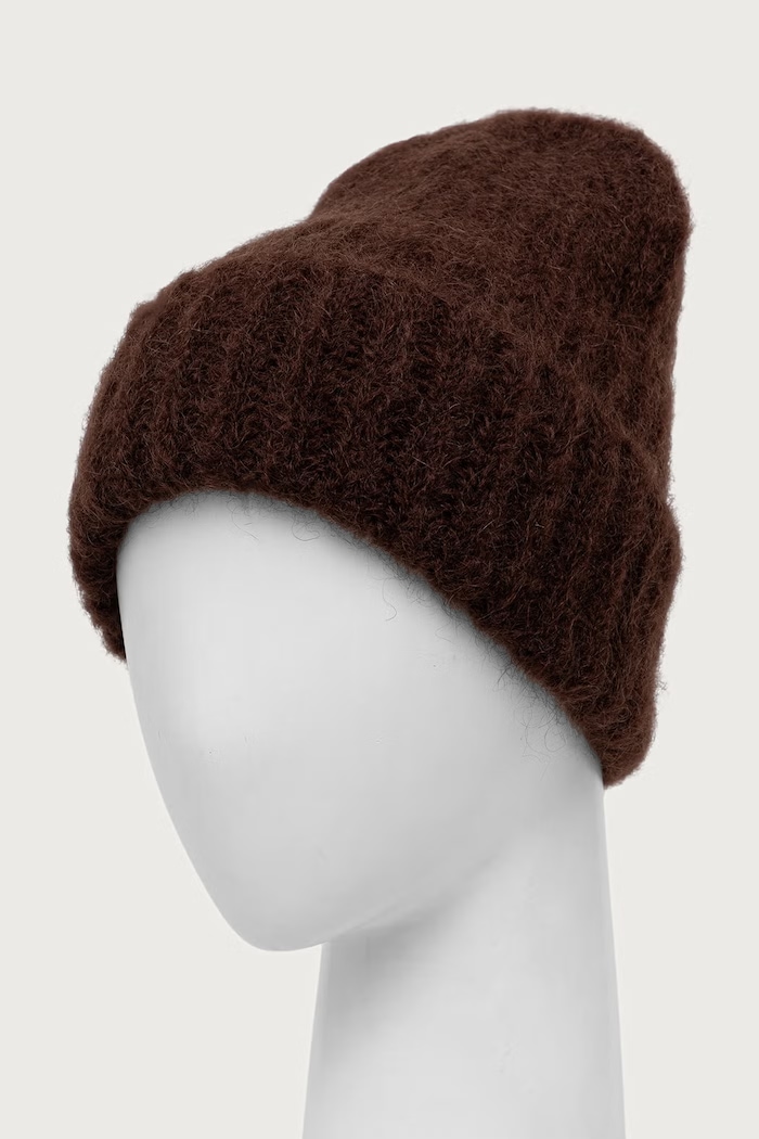 Akcesoria Answear.LAB Czapka damska wełniana WA26-CDD014 brązowy