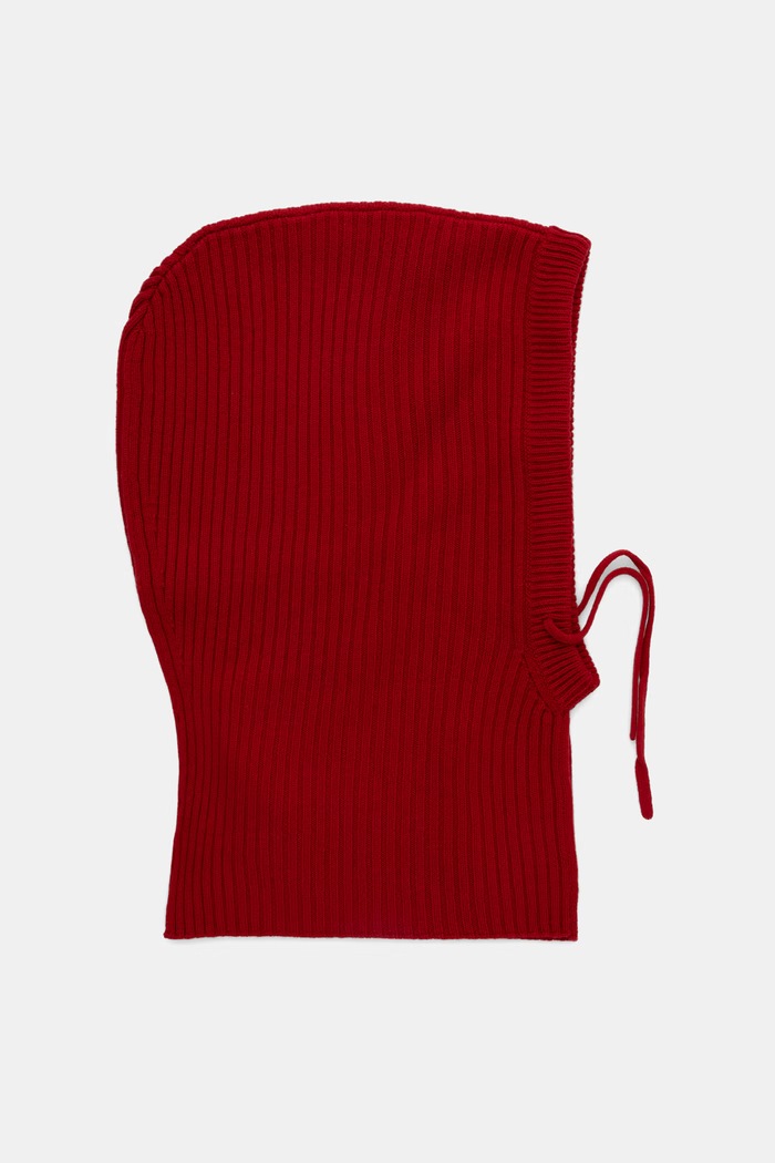 Answear.LAB Kaptur damski z wełny merino WA26-CDD020 czerwony WA26