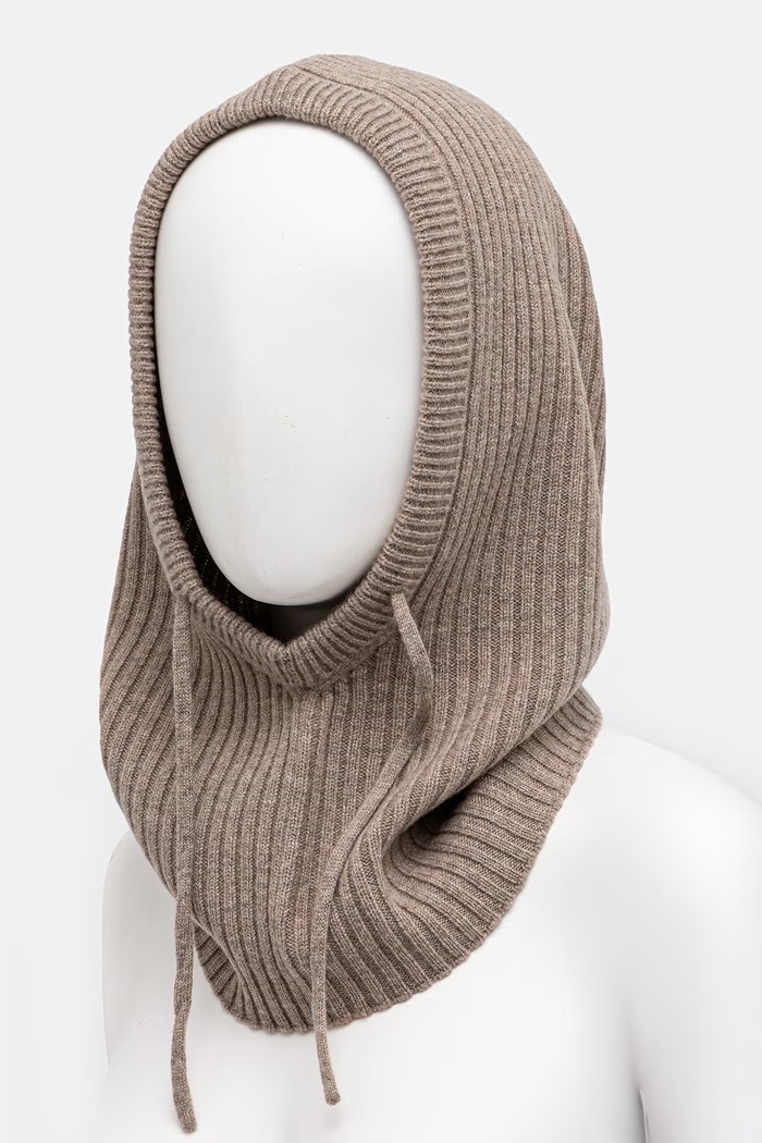 Kaptur damski z wełny merino Answear.LAB WA26-CDD020 brązowy