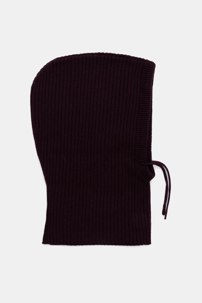 Answear.LAB Kaptur damski z wełny merino WA26-CDD020 bordowy WA26