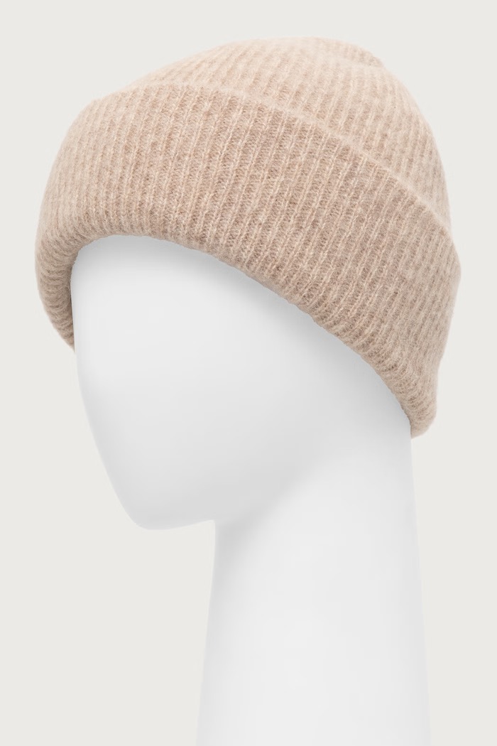 Answear.LAB Czapka beanie damska wełniana z dodatkiem kaszmiru JX-1.cjk beżowy WA26