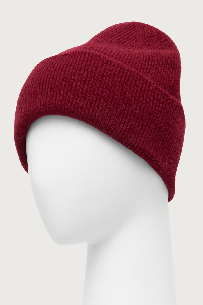 Answear.LAB Czapka beanie damska wełniana QH-1.cjk bordowy WA26