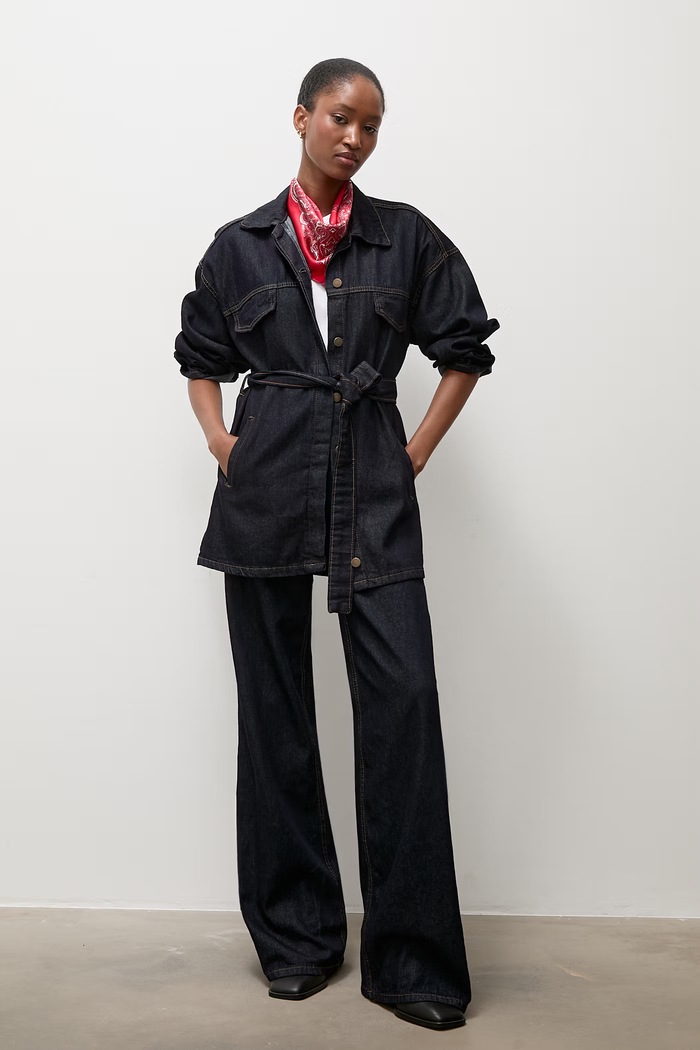 Answear.LAB komplet codzienny damski jeansowy granatowy 6753