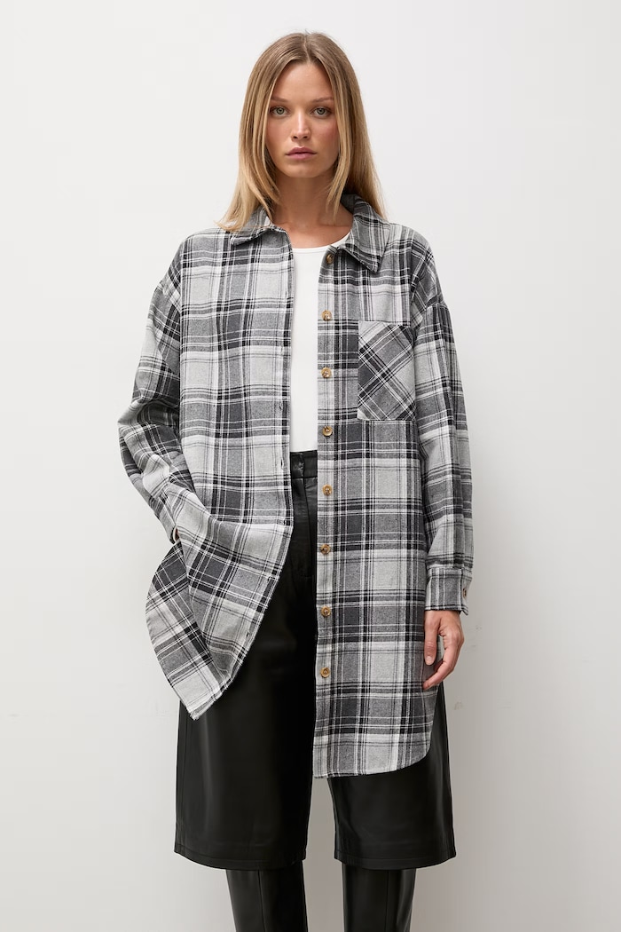 Answear.LAB koszula damska z bawełną AW27-095.isr szary