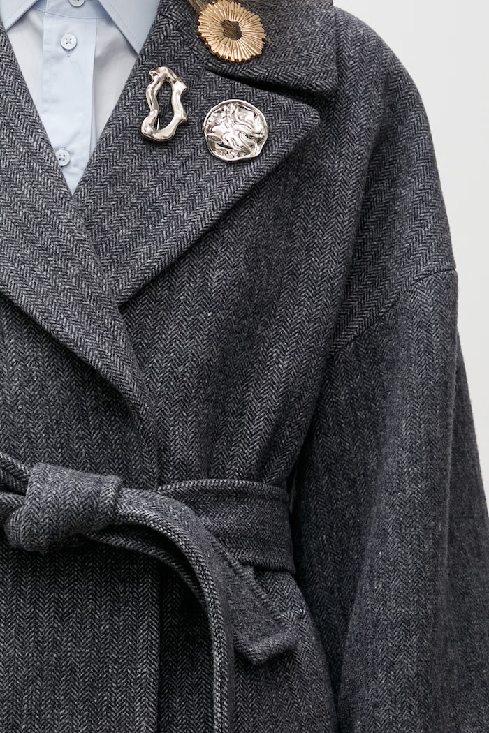 Answear.LAB płaszcz damski z wełną WA26.KPD008 brązowy