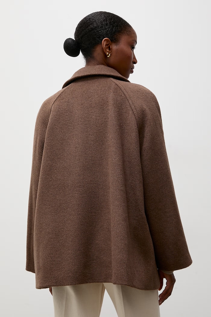 Odzież Answear.LAB krótki płaszcz damski z wełną WA26.KPD011 brązowy