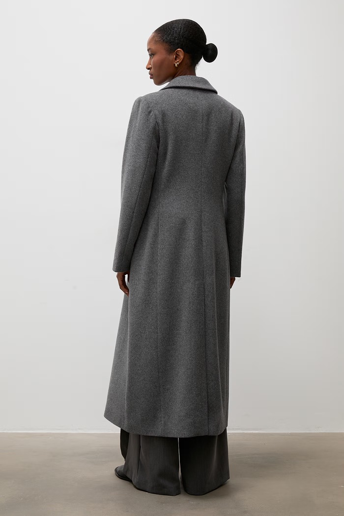 Answear.LAB elegancki płaszcz damski z wełną WA26.KPD021 szary WA26