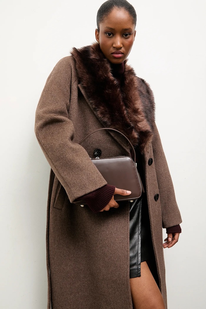 Cappotto da donna con lana Answear.LAB marrone WA26.KPD022
