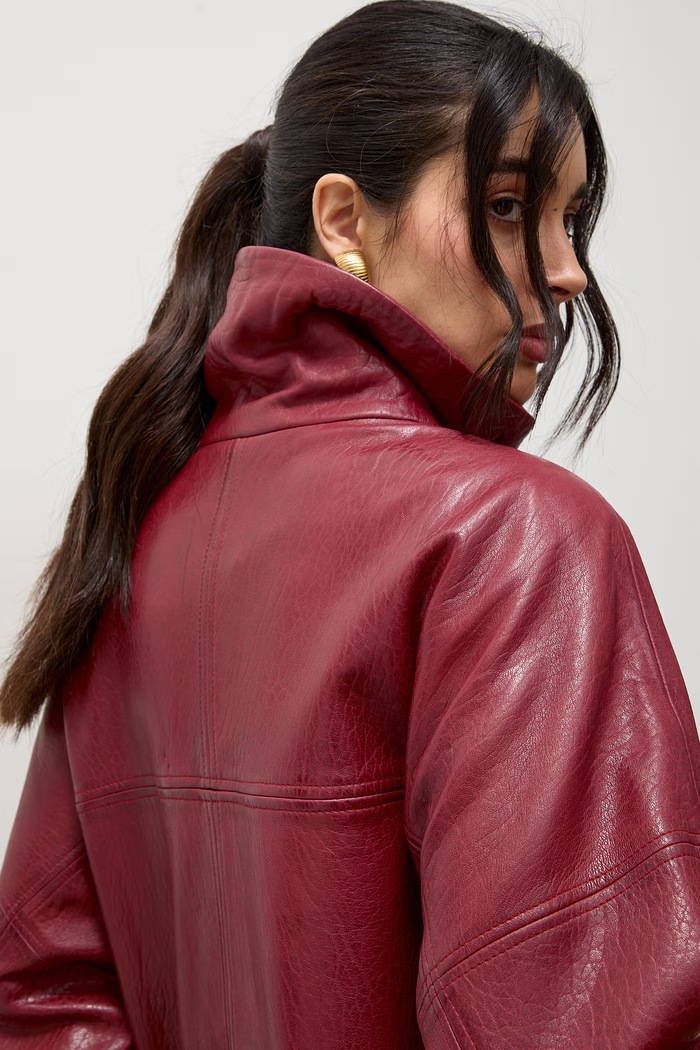 Answear.LAB Kurtka oversize damska skórzana LUNEL/SINDY