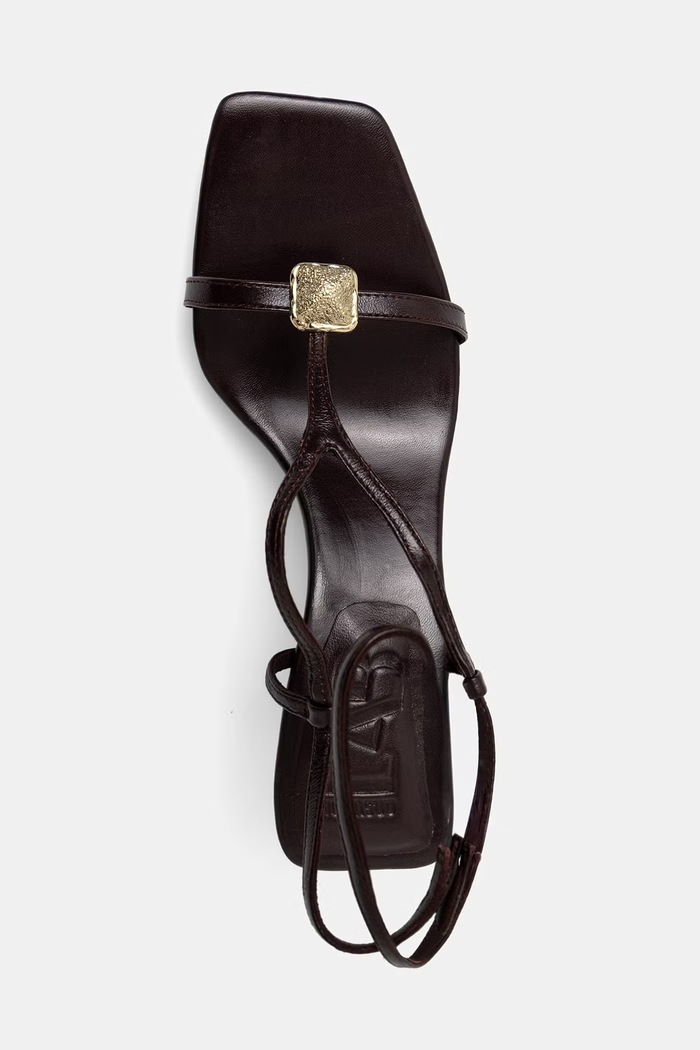 Answear.LAB sandale cu toc cui piele V2162-1-2.cjk burgundia