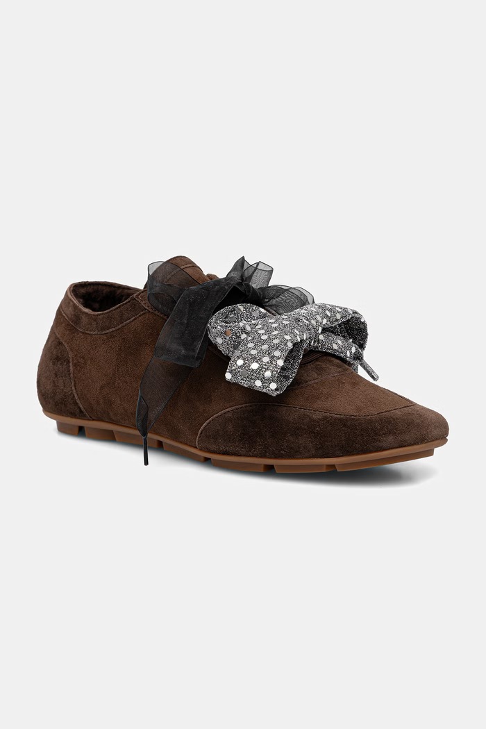Obuwie Answear.LAB Sneakersy damskie zamszowe LT059L-1.cjk brązowy