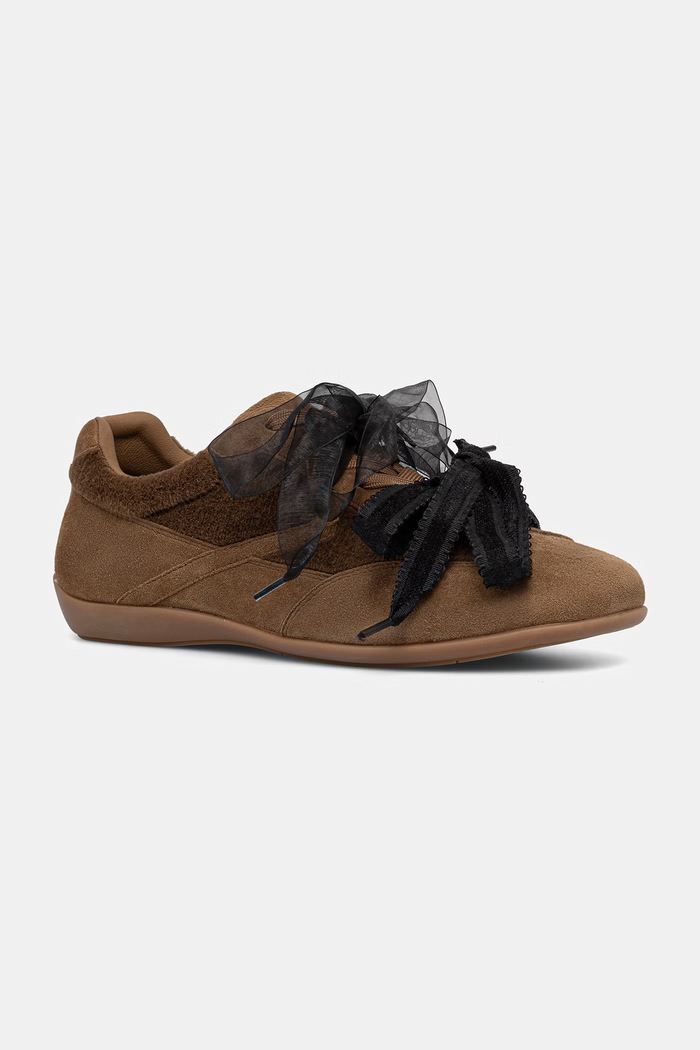 Obuwie Answear.LAB Sneakersy damskie zamszowe LT062-2.cjk brązowy