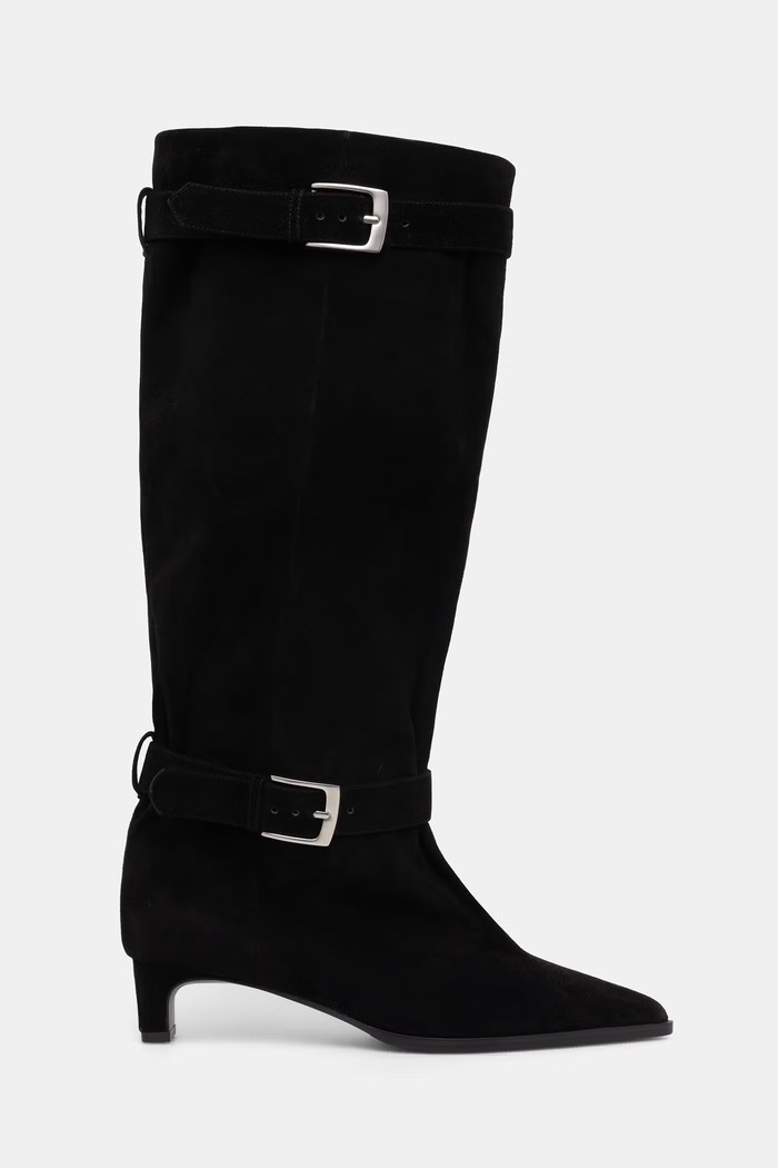 Answear.LAB Kozaki damskie zamszowe czarny LT120K-17Y3.cjk