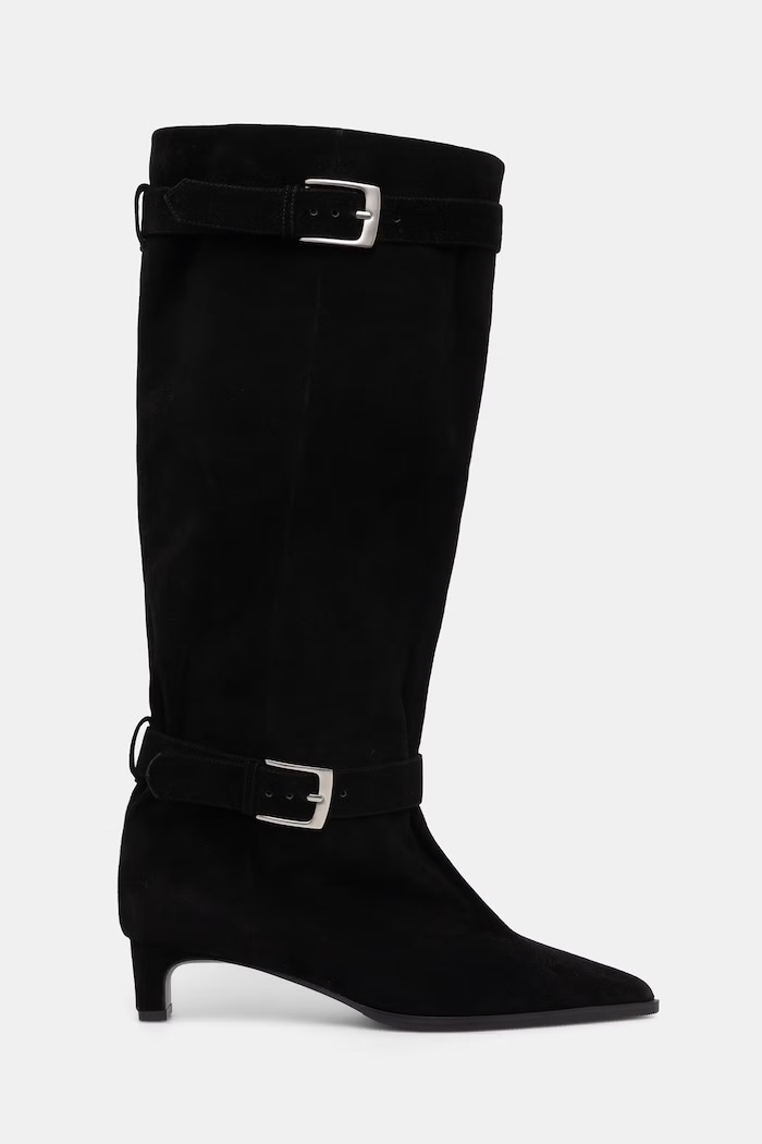 Answear.LAB Kozaki damskie zamszowe czarny LT120K-17Y3.cjk