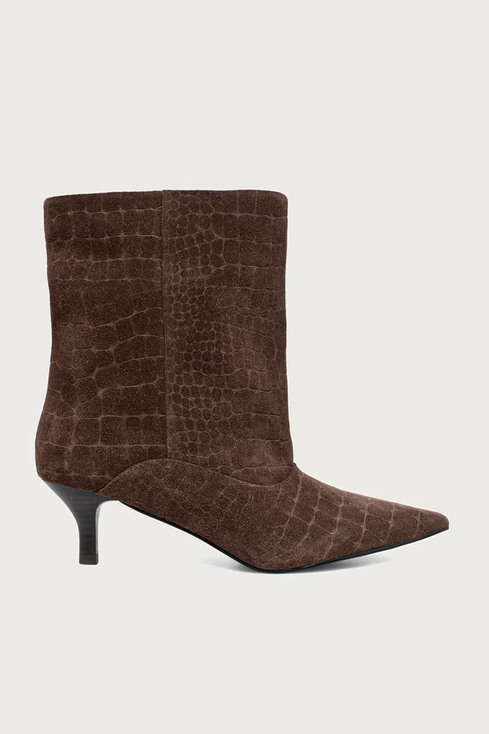 Answear.LAB Botki damskie zamszowe LT2354-0705.cjk brązowy WA26