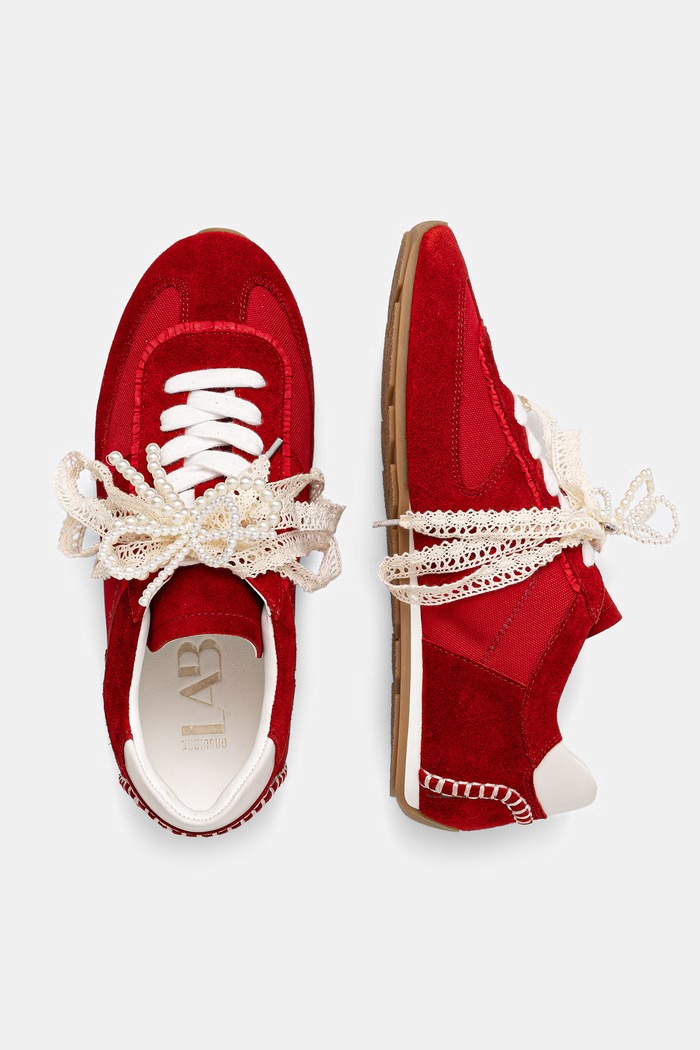Answear.LAB sneakersy damskie zamszowe V2286H-168.cjk czerwony WA26