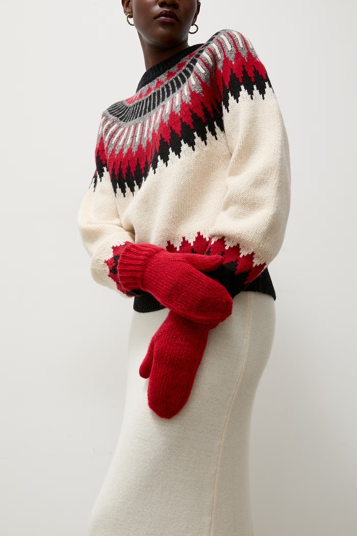 Answear.LAB Rękawiczki damskie z wełną merino czerwony 2208538