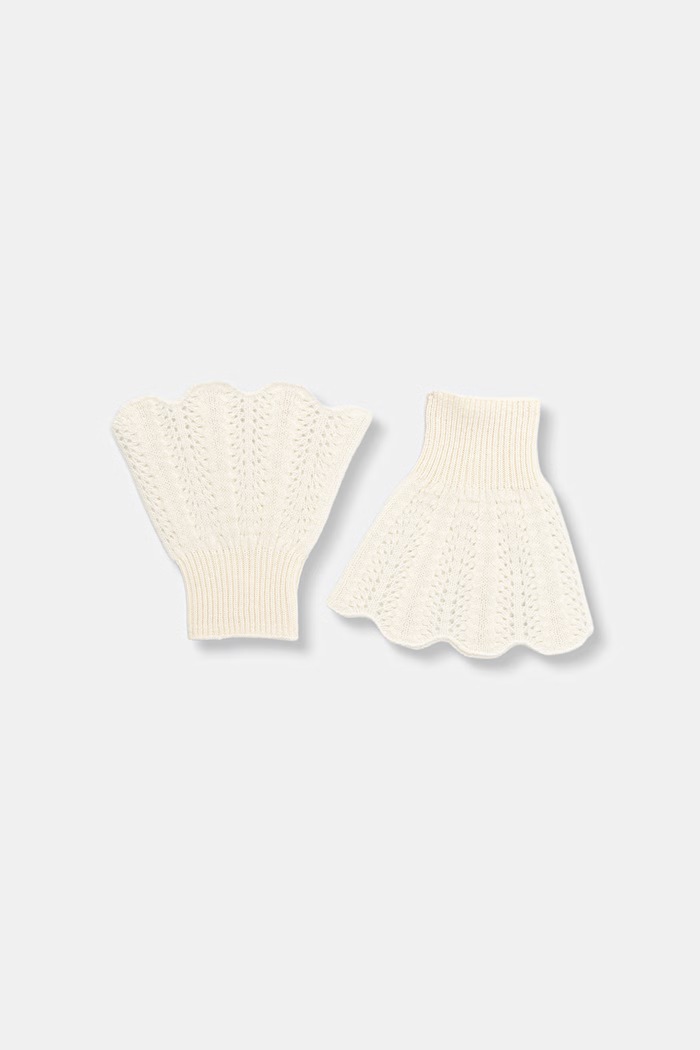 Answear.LAB Ozdobne rękawki damskie z wełny merino WA26-RED006 biały WA26