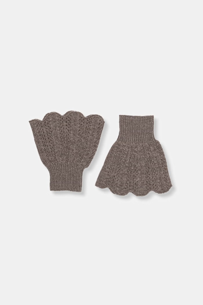 Answear.LAB Ozdobne rękawki damskie z wełny merino WA26-RED006 brązowy WA26