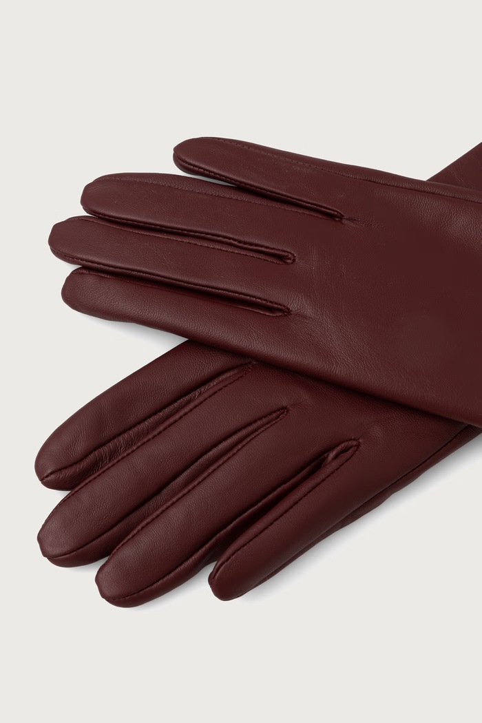 Answear.LAB Rękawiczki damskie skórzane gloves1.cjk bordowy WA26
