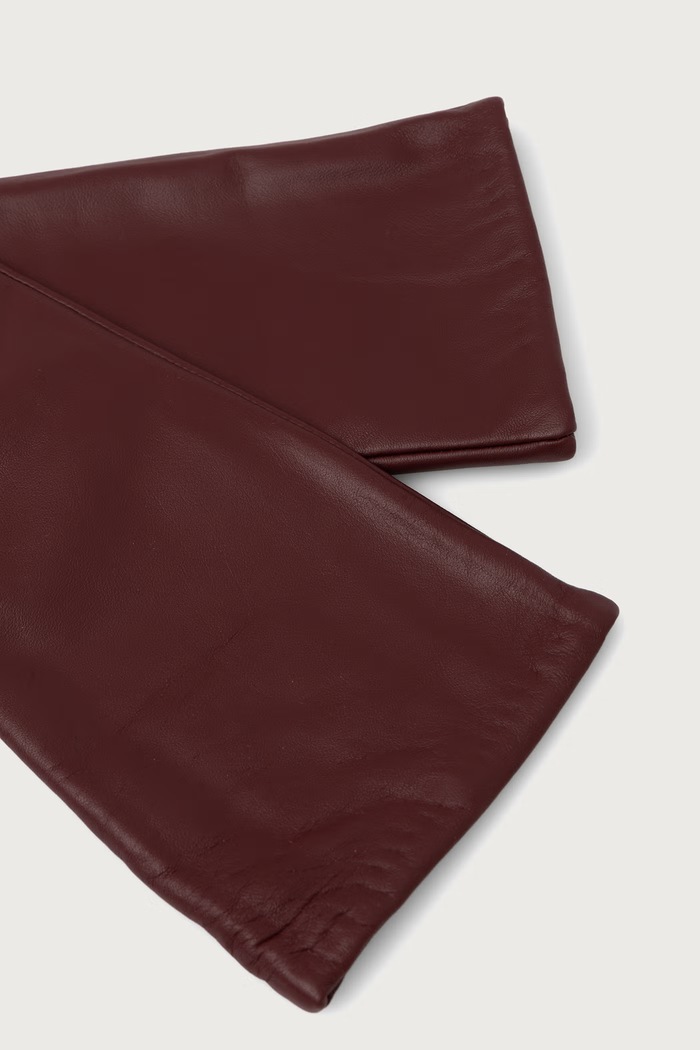 Akcesoria Answear.LAB Rękawiczki damskie skórzane gloves1.cjk bordowy