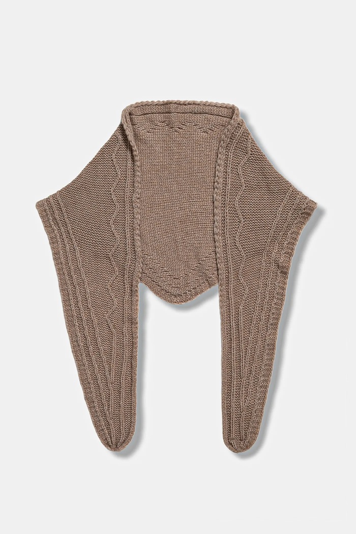 Answear.LAB Szalik damski z wełną merino WA25-SAD007 | 2506031 beżowy WA26